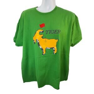 Tiger Woods GOAT Masters shirt with Golf flag green size 2XL